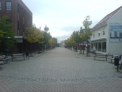 Kjøpmannsgata is the main shopping street in Stjørdalshalsen