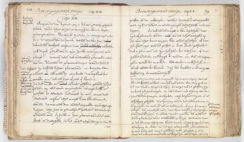 File:Korte verhandeling van God, de mensch, en deszelvs welstand - KB 75 G15 - folios 074v (left) and 075r (right).jpg
