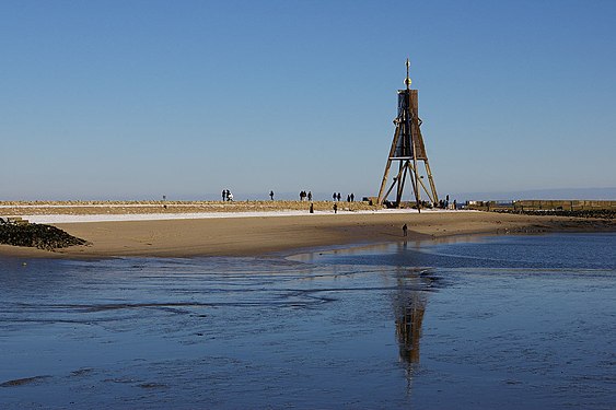 Kugelbake,Wahrzeichen von Cuxhaven, nördlichster Punkt Niedersachsens