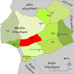 Localización en la comarca del Vinalopó Medio