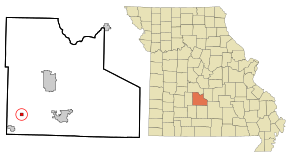 Laclede County Missouri Incorporated and Unincorporated areas Phillipsburg Highlighted.svg