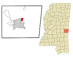 Ubicación de Marion, Mississippi