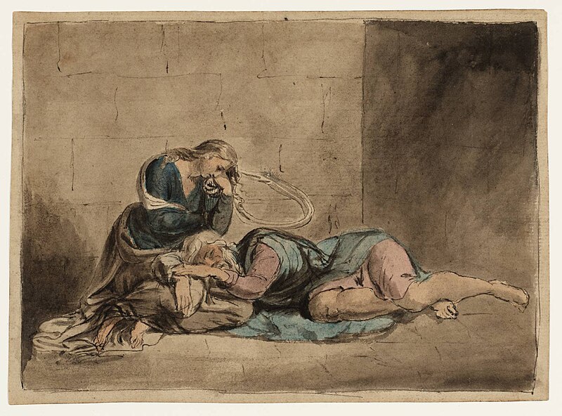 File:Lear and Cordelia in Prison c1779 N 05189 B 53 Pen and watercolour 123×175 by William Blake.jpg