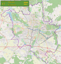 Przebieg linii tramwajowej nr 17 na tle mapy Poznania