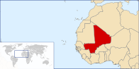 O hartă care arată localizarea Maliului
