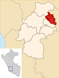 Location of Churcampa in the Huancavelica Region