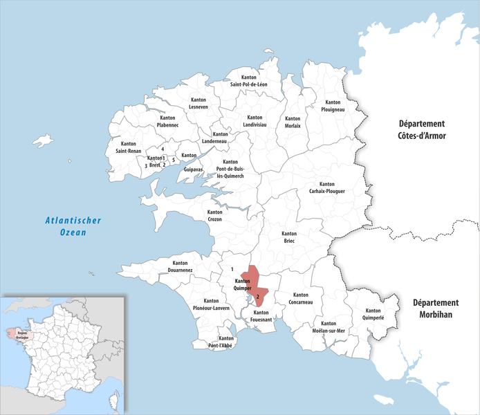 File:Locator map of Kanton Quimper-2 2019.png