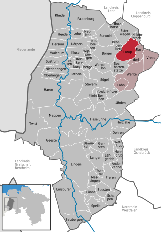 Poziția  Lorup pe harta districtului Emsland