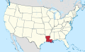 ABD haritasında Louisiana