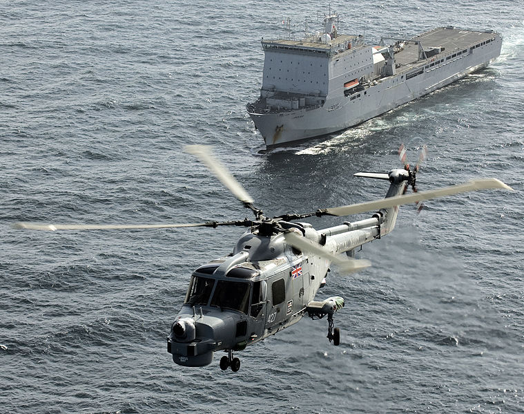 File:Lynx Mk8 Helicopter Flying Over RFA Largs Bay MOD 45150258.jpg