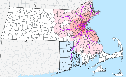 Commuter rail lines service the eastern third of the state