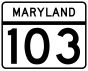 Maryland Route 103 markør