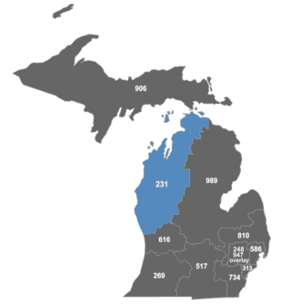 <span class="mw-page-title-main">Area code 231</span> Area code in Michigan, United States