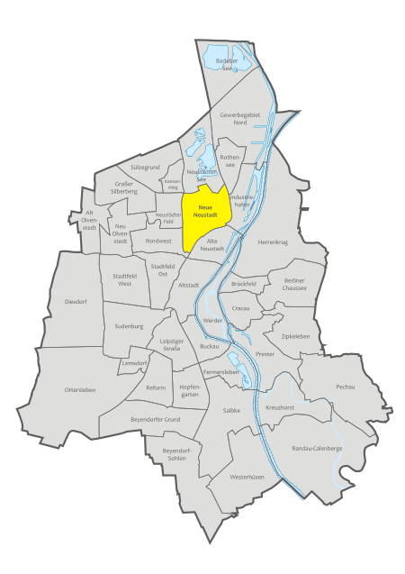 Magdeburg, administrative districts, Neue Neustadt location