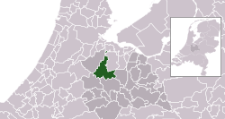 Zvýrazněná poloha Stichtse Vecht na obecní mapě Utrechtu