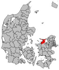 Location of Odsherred municipality in Denmark