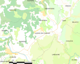 Mapa obce Laurac-en-Vivarais