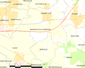 Poziția localității Banneville-la-Campagne