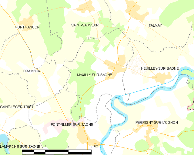 Poziția localității Maxilly-sur-Saône