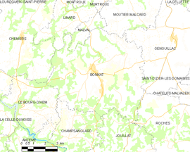 Mapa obce Bonnat