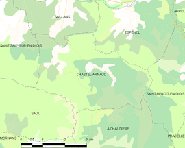 Mapa obce Chastel-Arnaud