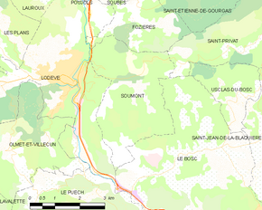Poziția localității Soumont