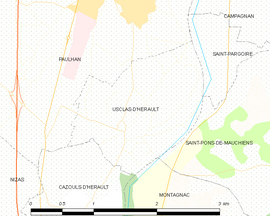 Mapa obce Usclas-d’Hérault