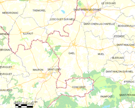 Mapa obce Gaël