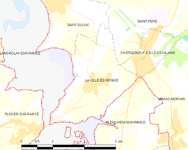 Mapa obce La Ville-ès-Nonais