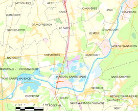 Mapa obce Longueil-Sainte-Marie