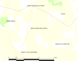 Mapa obce Saint-Aubin-des-Grois