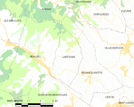 Mapa obce Lantignié