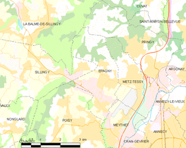 Mapa obce Épagny