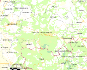 Poziția localității Saint-Antonin-Noble-Val