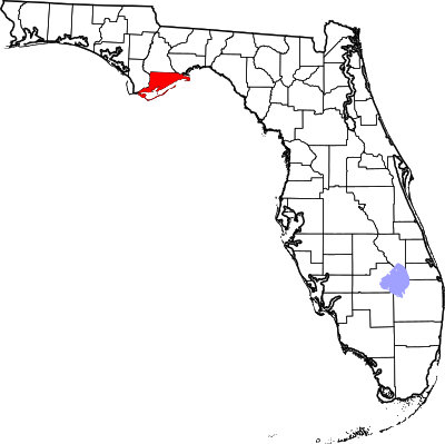 Locatie van Franklin County in Florida