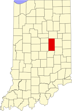 map of Indiana highlighting Madison County