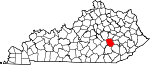 Landeskarte mit Hervorhebung des Jackson County