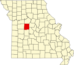 Pettis County.svg'yi vurgulayan Missouri Haritası