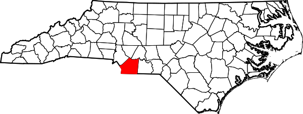 Map of North Carolina highlighting Union County