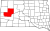 Map of South Dakota highlighting Meade County.svg