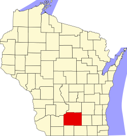 Kaart van Dane County in Wisconsin