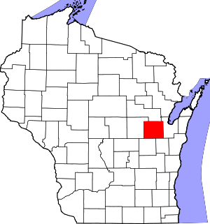 Map of Wisconsin highlighting Outagamie County