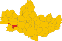 Locatie van Bovisio-Masciago in Monza e Brianza (MB)