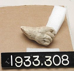 Marble Hand from Statuette, Yale University Art Gallery, inv. 1933.308