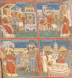 Scenes of the martyrdom St. John the New of Suceava (Voroneț Monastery).