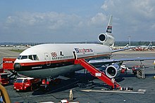 A Laker Airways Skytrain DC-10 in London, 1973.