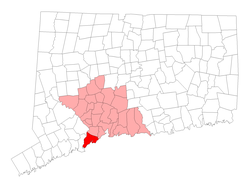 Location in New Haven County, کنتیکت