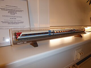 Models of trains from Bombardier - IC3 for Israel.