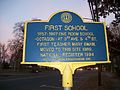 Plaque for the NRHP-listed Modern Times School in Brentwood, New York...