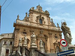 Façade of the Baroque church of San Pietro.